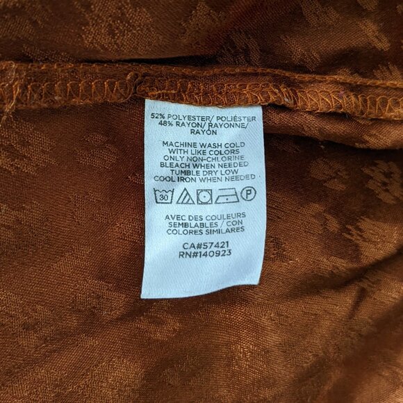 LOFT Women's long sleeve blouse with decorative tie, leopard embossed fabric - Picture 10 of 10